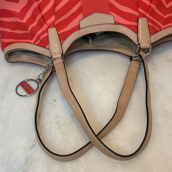 Coach Purse Handbag Tote Pocketbook Devin Exotic Stripe Zebra Print Shoulder Bag - Picture 12 of 16